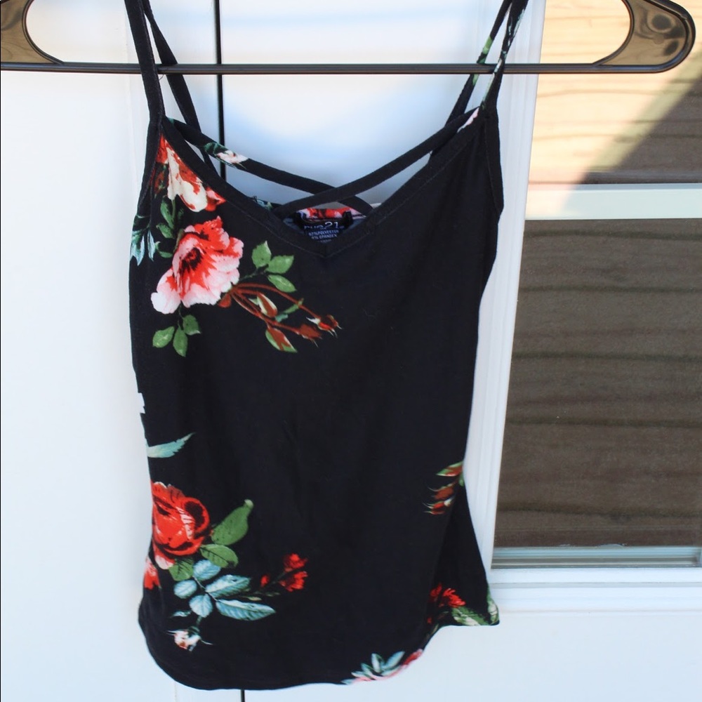 COPY - Rue21 Floral, Spaghetti strap, crop top